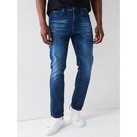 Boss H-Delaware Cashmere Touch Slim Fit Jeans-Dark Blue