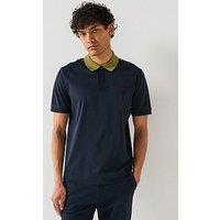 Boss H-Phillipson 199 Contrast Collar Slim Fit Polo Shirt- Navy