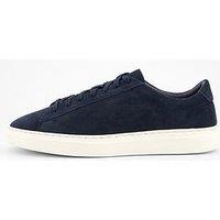 Boss Kieran Tennis Leather Trainers - Dark Blue