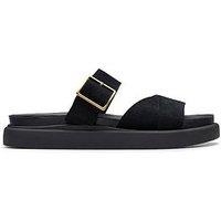 Clarks Aristella Mule Suede Sandal - Black