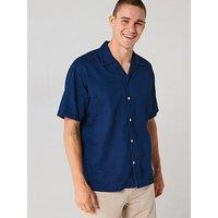 Selected Homme Rick Denim Short Sleeve Shirt - Dark Blue