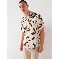 Selected Homme Noa Short Sleeve Resort Shirt - Beige