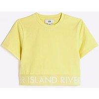 River Island Girls Ri Waistband Crop Top - Sunshine