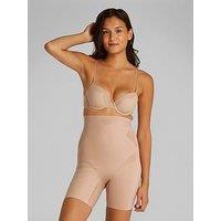 Calvin Klein Stay Put Stretch High Waisted Sculpted Shapewear Shorts - Beige