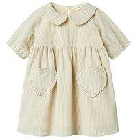 Lil Atelier Mini Girls Heart Pocket Short Sleeve Dress - Vapor Blue