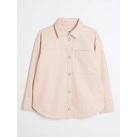 River Island Girls Faux Leather Overshirt - Pastel Pink