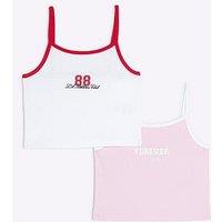 River Island Girls Pack Of 2 Tank Tops - Red