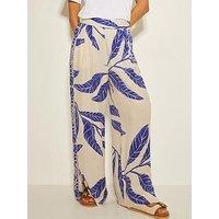 Monsoon Dinah Print Trousers - White