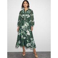 Monsoon Amari Shirt Dress - Green
