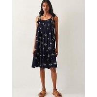 Monsoon Briana Batik Dress - Navy