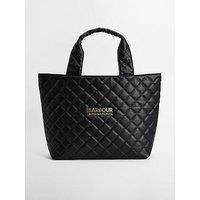 Barbour International Battersea Quilted Mini Tote Bag- Black