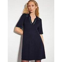 Monsoon Cole Collar Dress - Navy