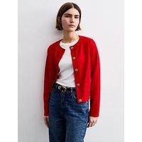 New Look Boucle Jersey Cardigan - Red