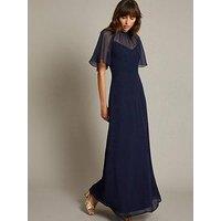 Monsoon Mona Angle Sleeve Dress - Navy