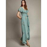 Monsoon Ausha Wrap Dress - Green