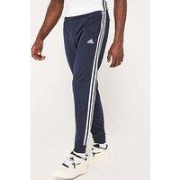 Adidas Sportswear Mens Essentials Warm-Up Tapered 3-Stripes Track Tracksuit Bottoms - Blue