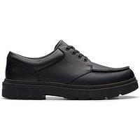 Clarks Youth Lorcam Edge Leather Shoe - Black