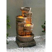 Teamson Home 33" 4 Tier Cascading Bowl Stone Fountain