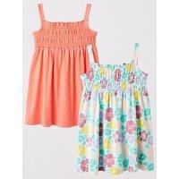 Mini V By Very Girls 2 Pack Shirred Dresses - Multi