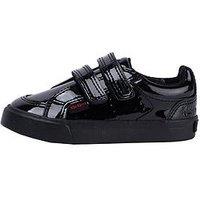 Kickers Infant/Junior Tovni Twin Velcro Patent Leather Shoe - Black