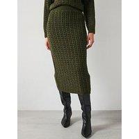 Mango Knitted Skirt- Khaki