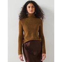 Mango Turtle Neck Sweater - Brown