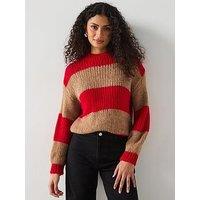 Mango Striped Jumper - Red