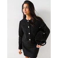 Mango Boucle Jacket Co-Ord- Black