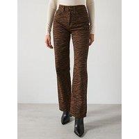 Mango Zebra Print Jeans - Dark Brown - Multi
