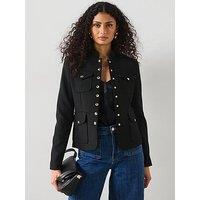 Mango Military Style Jacket - Black