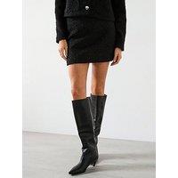 Mango Boucl&Eacute; Mini Skirt- Black