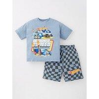 Hot Wheels 2 Piece T-Shirt And Short Set - Blue