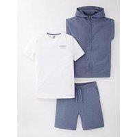 V By Very Boys Sleeveless Hoodie And Short T-Shirt Set - Blue