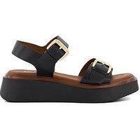 Dune London Loells Leather Flatform Sandals - Black
