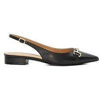 Dune London Hopeful Leather Slingback Ballet Shoes - Black