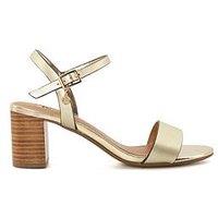 Dune London Jelly Leather Block Heeled Sandals - Gold