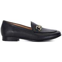 Dune London Glair Leather Snaffle Trim Loafers - Black