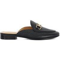 Dune London Glairing Branded Snaffle Trim Backless Loafers - Black