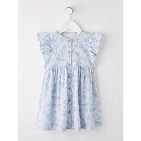 Mini V By Very Girls Button Down Unicorn Printed Dress - Blue