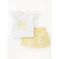 Mini V By Very Girls Tshirt And Short Set - Yellow