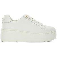Dune London Episode 2 Leather Flatform Trainers - White