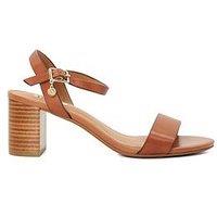 Dune London Jelly Leather Block Heeled Sandals - Tan