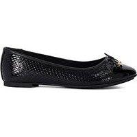 Dune London Hallo Charm-Detail Ballet Shoes - Black
