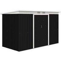 Outsunny Garden Storage Shed Store Metal Roof Building Tool Box Container Grey