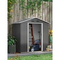 Outsunny 6.5Ft X 3.5Ft Garden Shed, Metal Shed For Garden And Outdoor Storage, Dark Grey