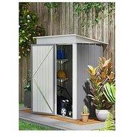Outsunny Small Garden Shed, Steel Lean-To Shed For Bike With Adjustable Shelf, Lock, 5X3