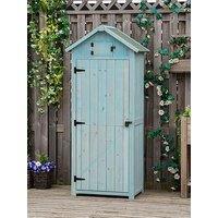 Outsunny Garden Storage Shed 3 Shelves Tool House W/ Asphalt Roof 77 X 54 X 179 Cm Blue