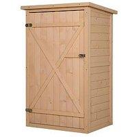 Outsunny Garden Shed Wooden Garden Tool Storage Shed W/ 2 Shelves 75 X 56 X115Cm Natural