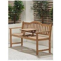 Pacific Lifestyle Richmond Light Teak Outdoor Bench With Pop Up Table