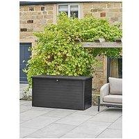 Pacific Lifestyle Rhode Island Large Galvanised Steel Cushion Box Black